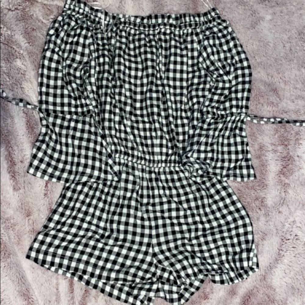 Checkered romper.